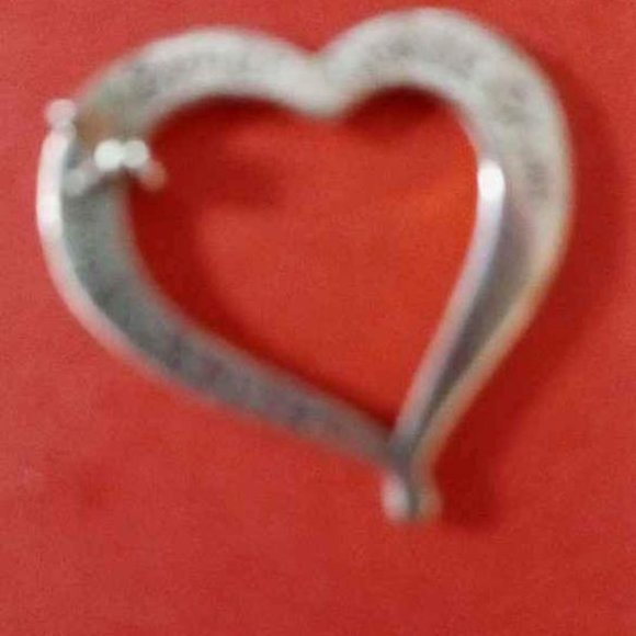 FLOATING HEART PENDANT 2 TONE METAL ON ONE SIDE SAYS "SOME DAYS LOOK BETTER UPSI - Picture 5 of 5